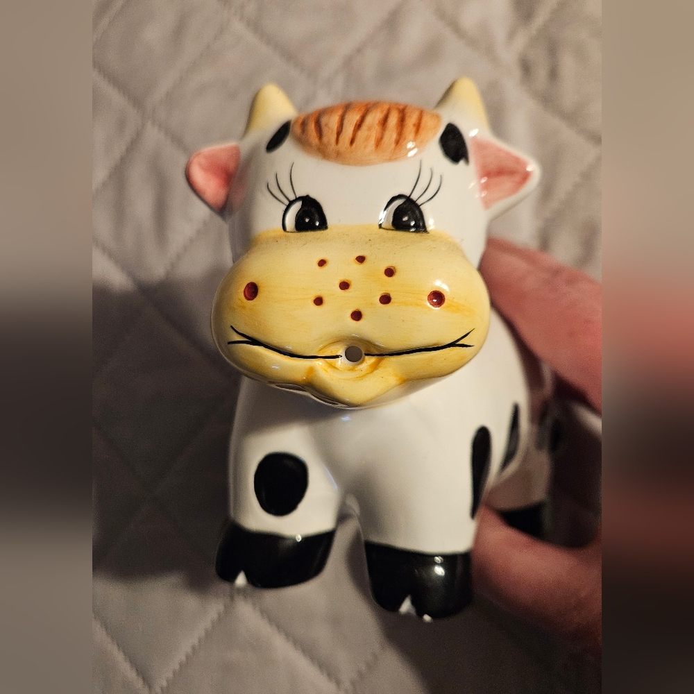Cute Cow Ceramic Figurine